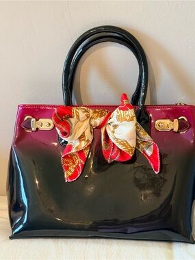 Scarleton Patent Satchel (Model H1167),